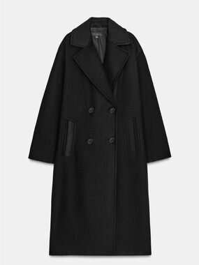 Zara Soft Oversized Coat - Womens Black Double-Breasted - NWT - Original Box